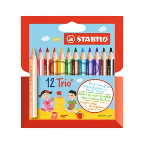 Dreieckige Buntstifte STABILO Trio strong kurz - 12er Set